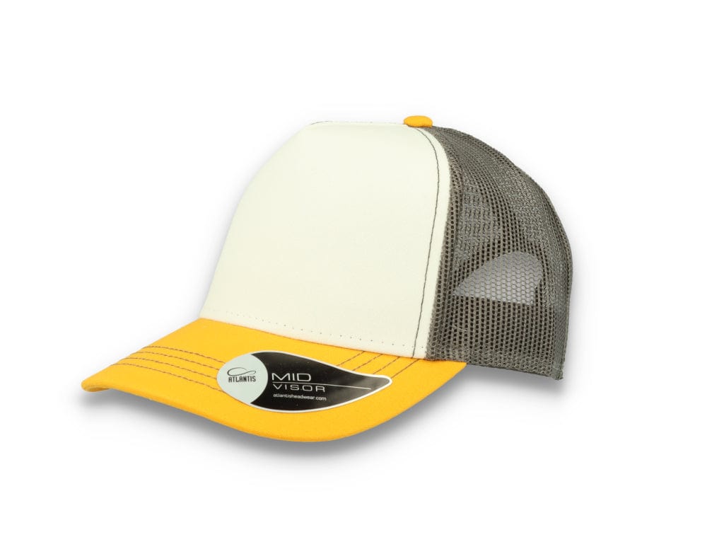 Trucker Cap White/Yellow/Dark Grey Atlantis Rapper Canvas - LOKK