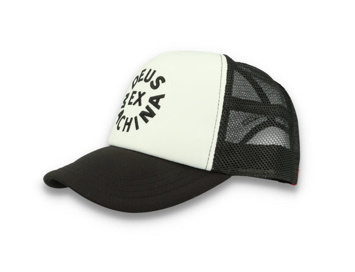 Trucker Cap Black Deus Circle Logo Black/White - LOKK