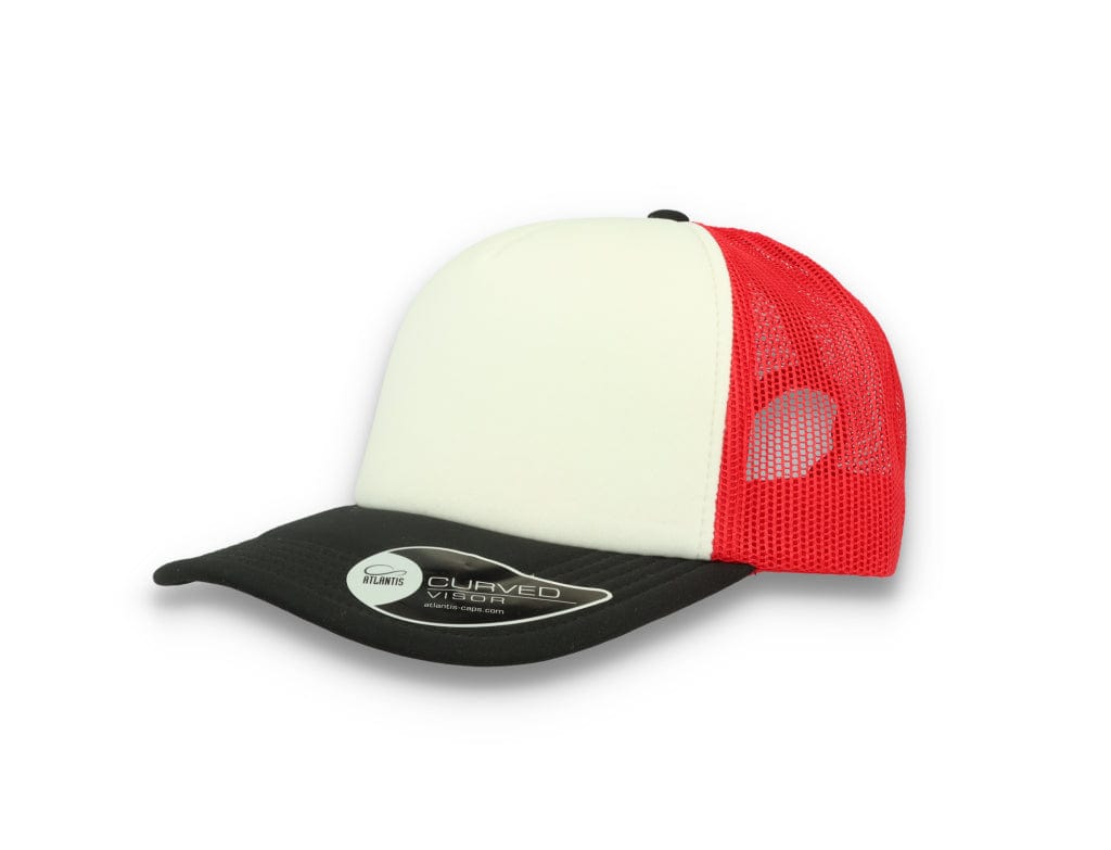 Trucker Cap White/Red/Black Atlantis Rapper Foam - LOKK