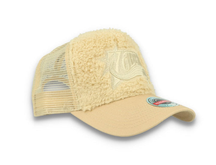 Trucker Cap NBA Sherpa Trucker Philadelphia 76ers Off White - LOKK