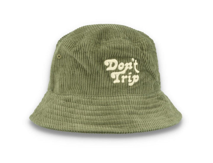 Bucket Hat Olive Green Free & Easy Don't Trip Fat Corduroy - LOKK