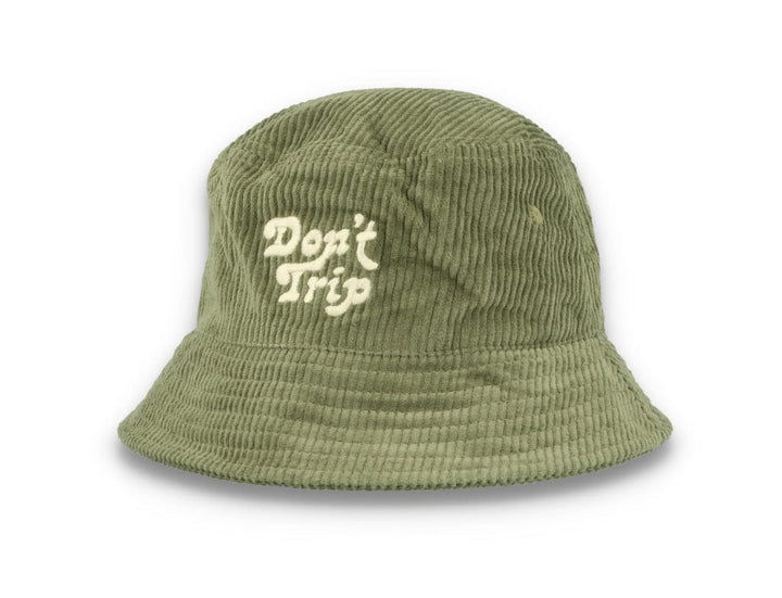 Bucket Hat Olive Green Free & Easy Don't Trip Fat Corduroy - LOKK