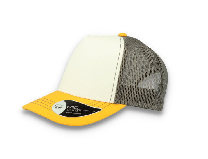 Trucker Cap White/Yellow/Dark Grey Atlantis Rapper Canvas - LOKK
