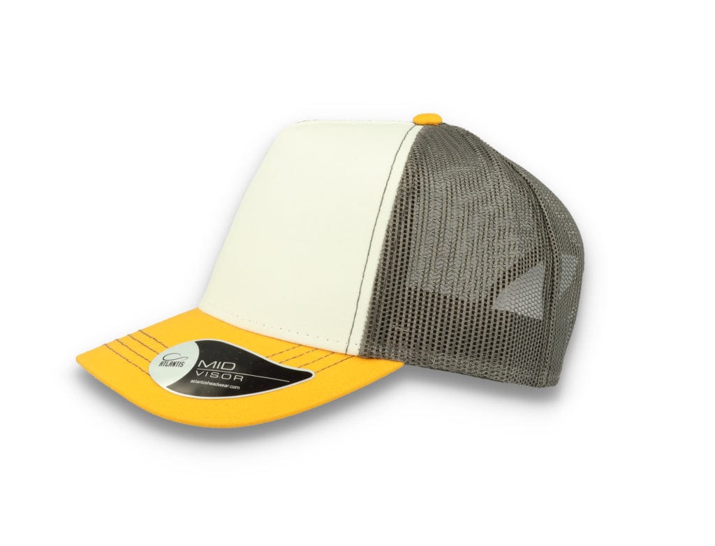 Trucker Cap White/Yellow/Dark Grey Atlantis Rapper Canvas - LOKK