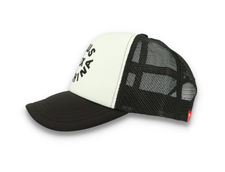 Trucker Cap Black Deus Circle Logo Black/White - LOKK