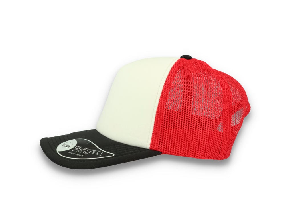 Trucker Cap White/Red/Black Atlantis Rapper Foam - LOKK