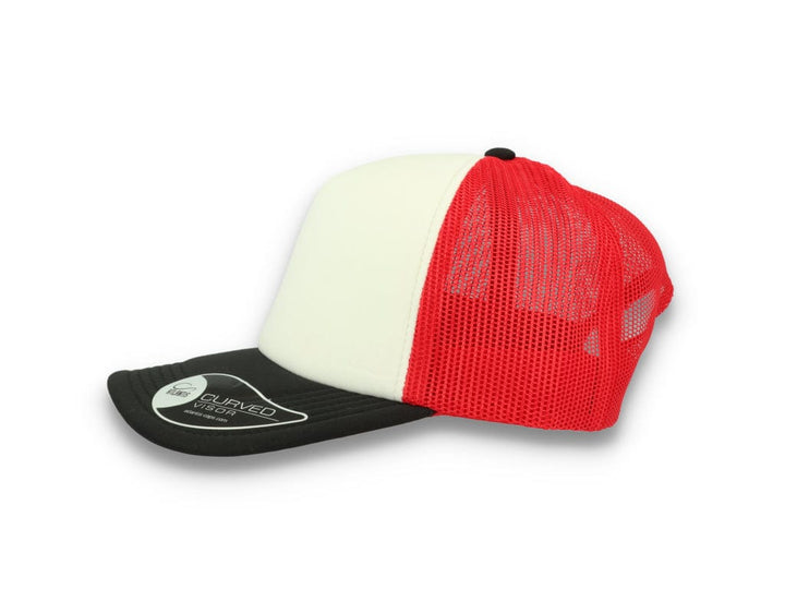 Trucker Cap White/Red/Black Atlantis Rapper Foam - LOKK