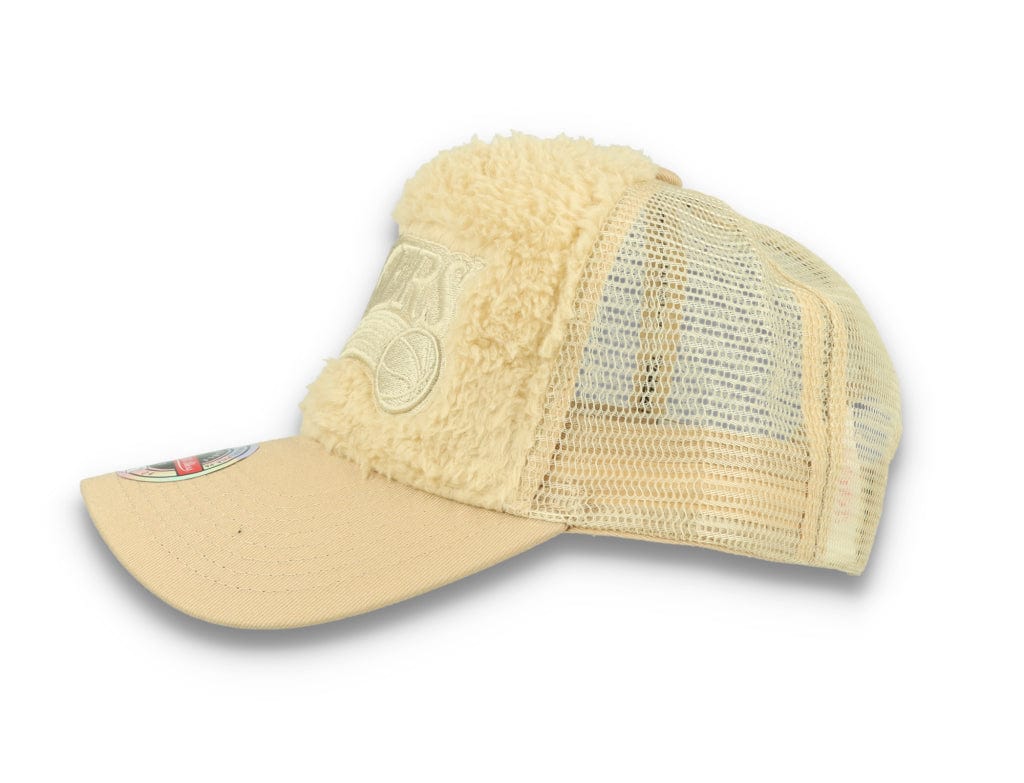 Trucker Cap NBA Sherpa Trucker Philadelphia 76ers Off White - LOKK