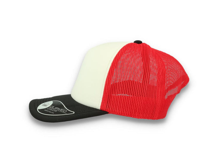 Trucker Cap White/Red/Black Atlantis Rapper Foam - LOKK