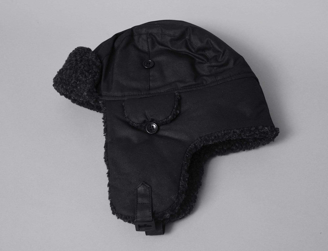Beanie Trapper Fleece Lined Trapper Hat Black Barbour
