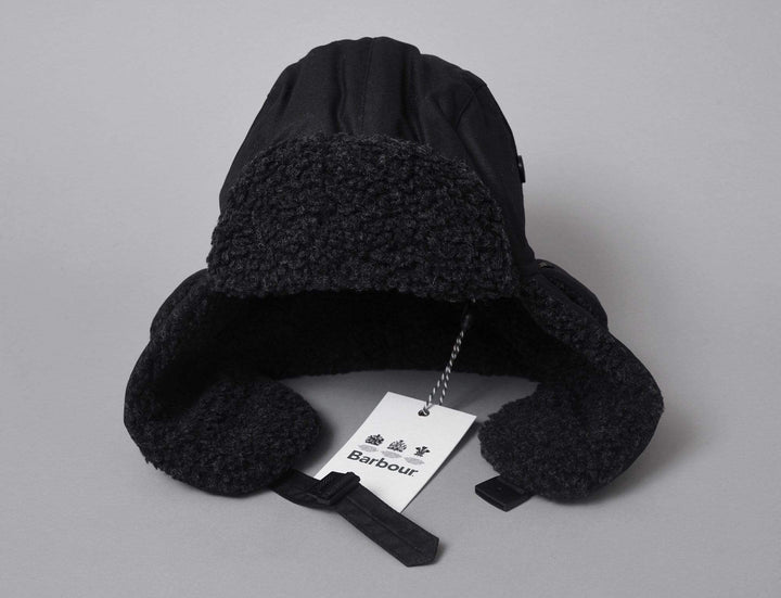 Beanie Trapper Fleece Lined Trapper Hat Black Barbour