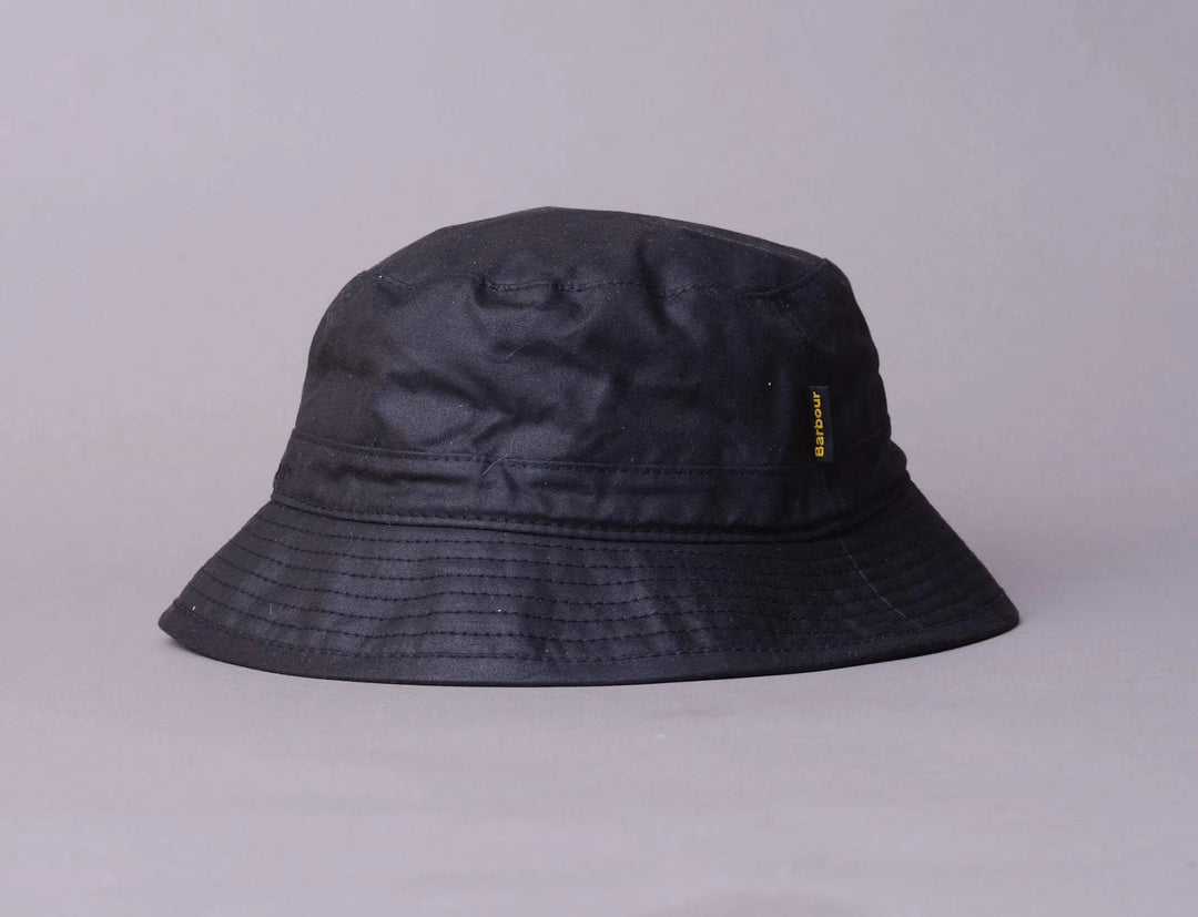 Hat Bucket Barbour - Waxed Sports Hat, Black Barbour