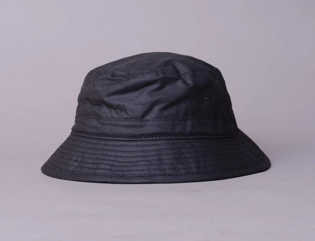 Hat Bucket Barbour - Waxed Sports Hat, Black Barbour
