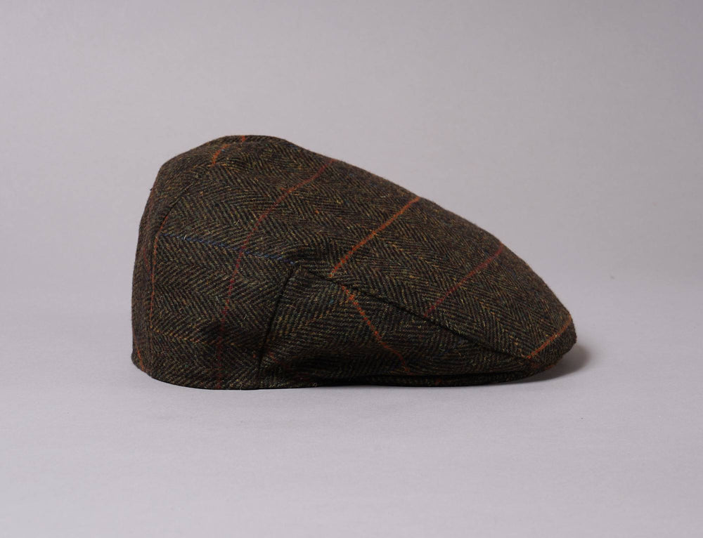 Cap Sixpence Barbour Wilkin Flat Cap Olive Herringbone Barbour