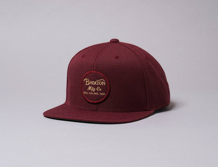 Cap Snapback Brixton Wheeler Snapback Maroon Brixton Snapback Cap / Red / One Size
