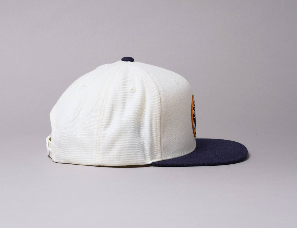 Cap Snapback Brixton Oath III Snapback Off White/Navy/Gold Brixton Snapback Cap / White / One Size