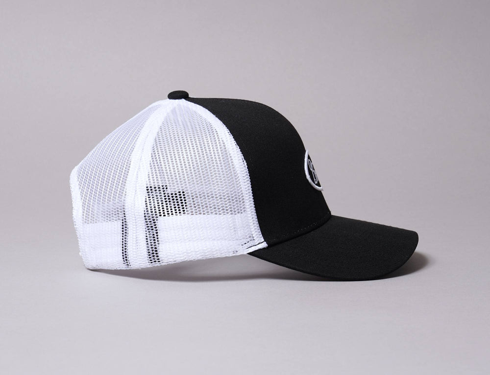 Cap Trucker BRIXTON PARSONS X MP MESH CAP - BLACK/WHITE Brixton Trucker Cap / Black / One Size