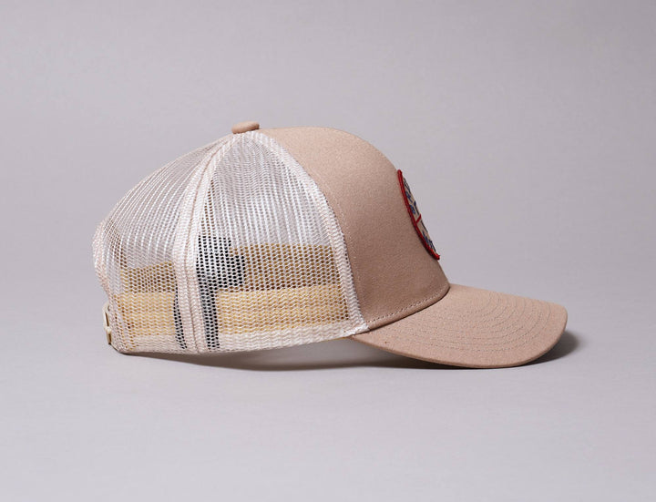 Cap Trucker BRIXTON CREST X MP MESH CAP - KHAKI Brixton Trucker Cap / Brown / One Size