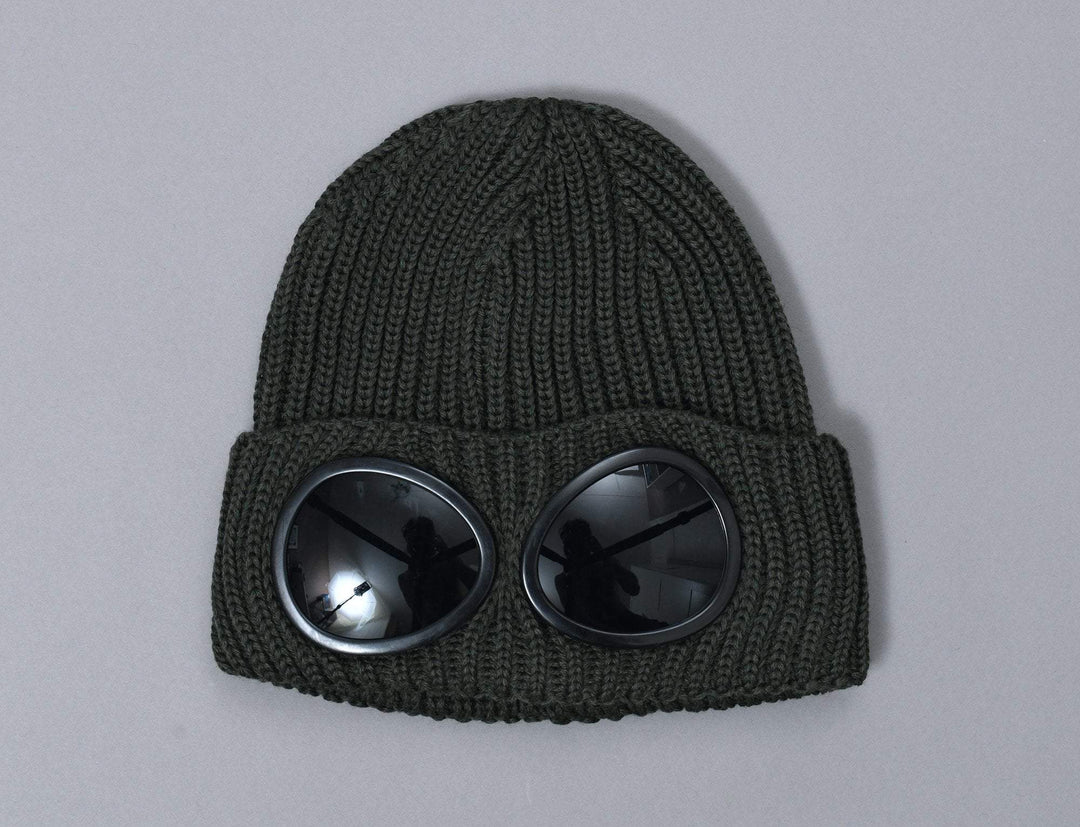 Beanie Cuff C.P. Company Merino Wool Goggle Beanie Dark Olive C.P. Company Cuff Beanie / Green / One Size