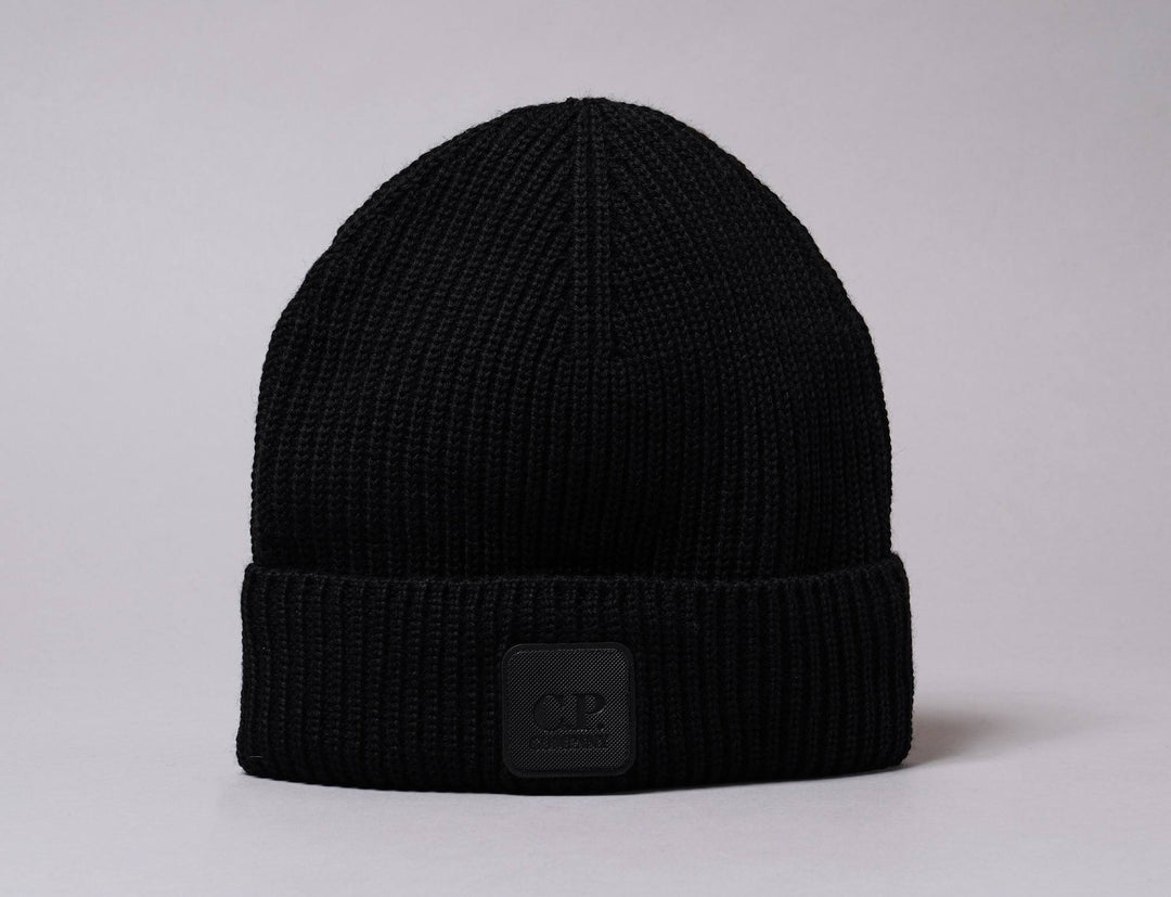 Beanie Cuff C.P. Company Beanie - Black Merino Wool C.P. Company Cuff Beanie / Black / One Size