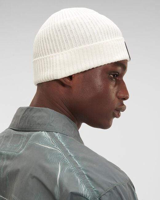 Beanie Cuff C.P. Company Beanie White Metropolis Series Cotton Logo Badge C.P. Company Cuff Beanie / White / One Size