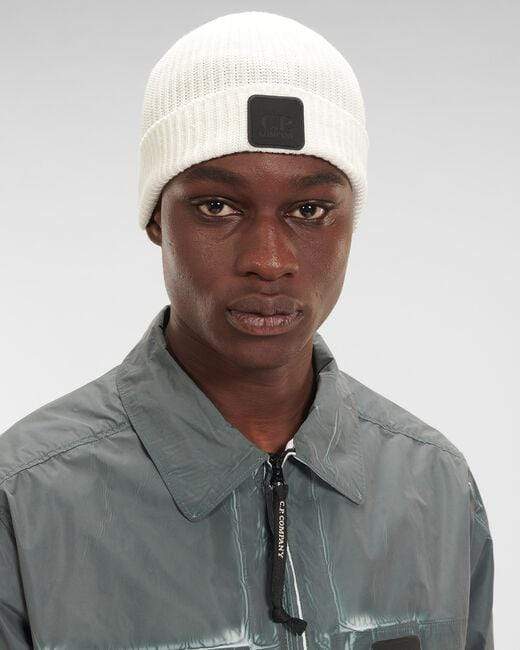 Beanie Cuff C.P. Company Beanie White Metropolis Series Cotton Logo Badge C.P. Company Cuff Beanie / White / One Size