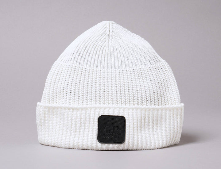Beanie Cuff C.P. Company Beanie White Metropolis Series Cotton Logo Badge C.P. Company Cuff Beanie / White / One Size
