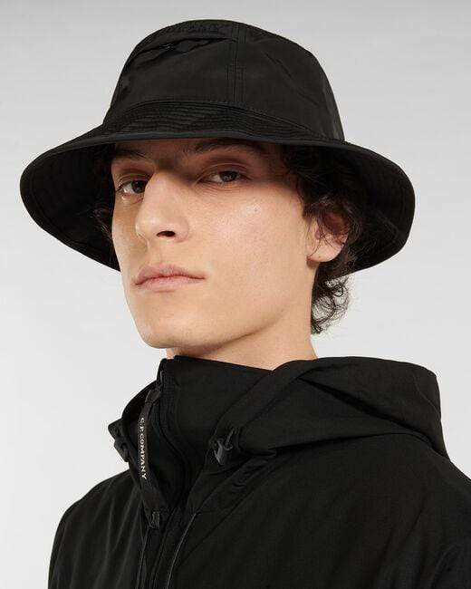 Hat Bucket C.P. Company Bucket Hat Black Chrome Garment Dyed C.P. Company