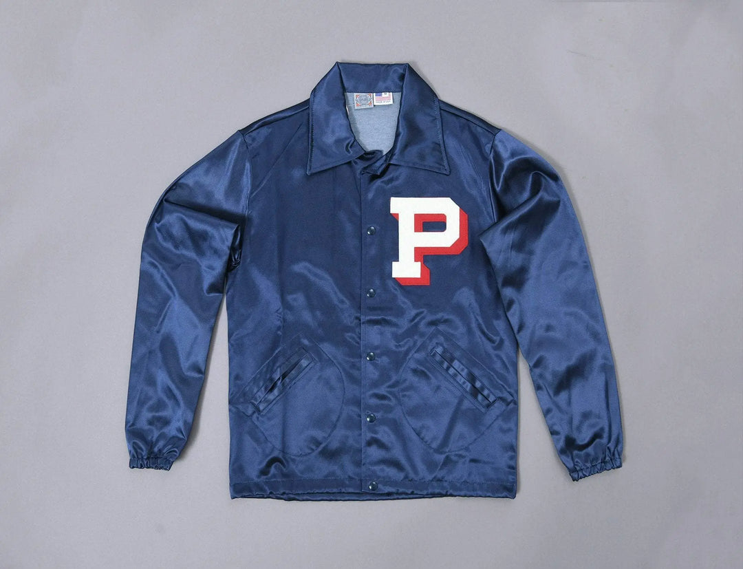 Clothing Jacket Ebbets Vintage Satin Jacket Portland Beavers Pacific Coast League Navy Ebbets Field Flannels