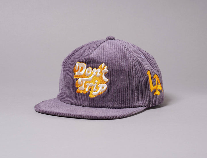 Cap Snapback LA Don't Trip Fat Corduroy Snapback Cap Purple Free & Easy Bucket Hat / Purple / One Size