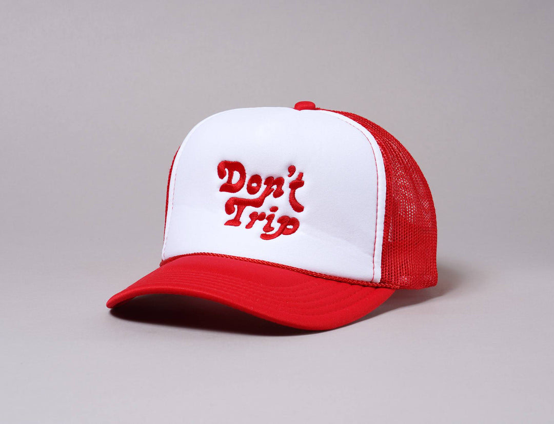 Cap Trucker Trucker Cap Free & Easy Don't Trip White/Red Free & Easy Trucker Cap / Red / One Size