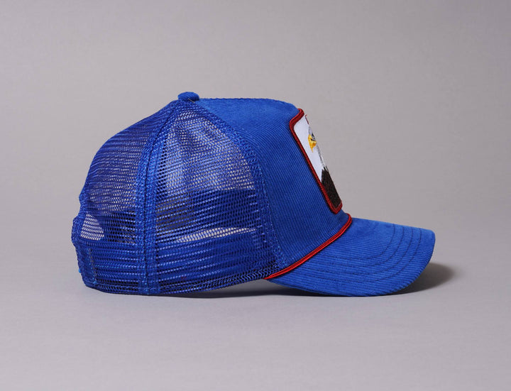 Cap Trucker Goorin Trucker Cap AMERICA FOR REAL BLUE Goorin Trucker Cap / Blue / One Size