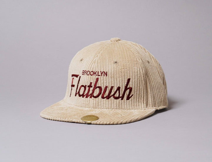 Cap Snapback Hood Snapback Cap The DCT Corduroy Brooklyn Flatbush Khaki/Maroon Hood Hat Snapback Cap / Beige / One Size