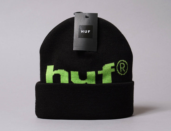 Beanie Cuff HUF 98 Logo Beanie Black Huf Cuff Beanie / Black / One Size