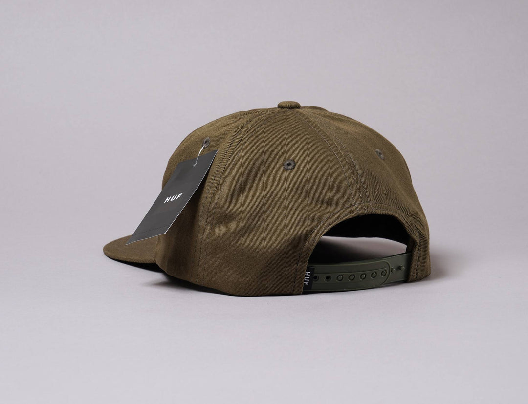 Cap Snapback Cap Snapback Essential Unstructured Box Olive HUF Snapback Cap / Green / One Size