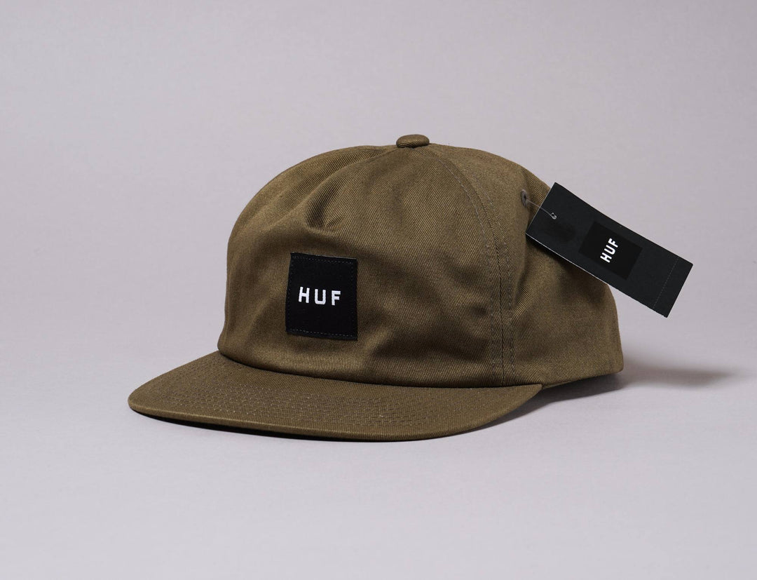 Cap Snapback Cap Snapback Essential Unstructured Box Olive HUF Snapback Cap / Green / One Size
