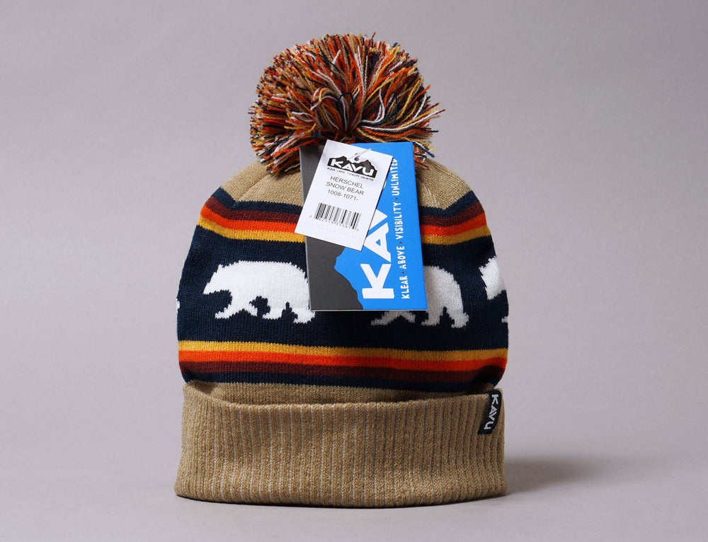 Beanie Bobble Kavu Herschel Beanie Snow Bear Kavu Bobble Beanie / Beige