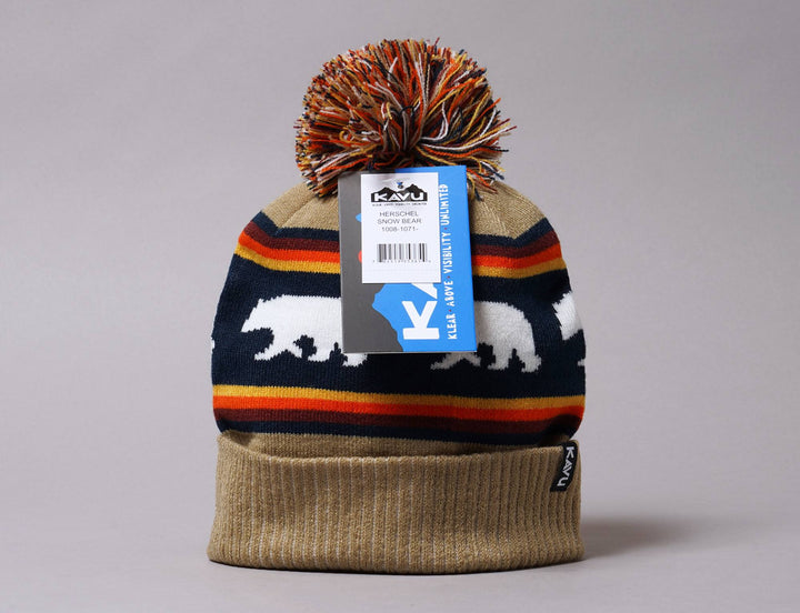 Beanie Bobble Kavu Herschel Beanie Snow Bear Kavu Bobble Beanie / Beige