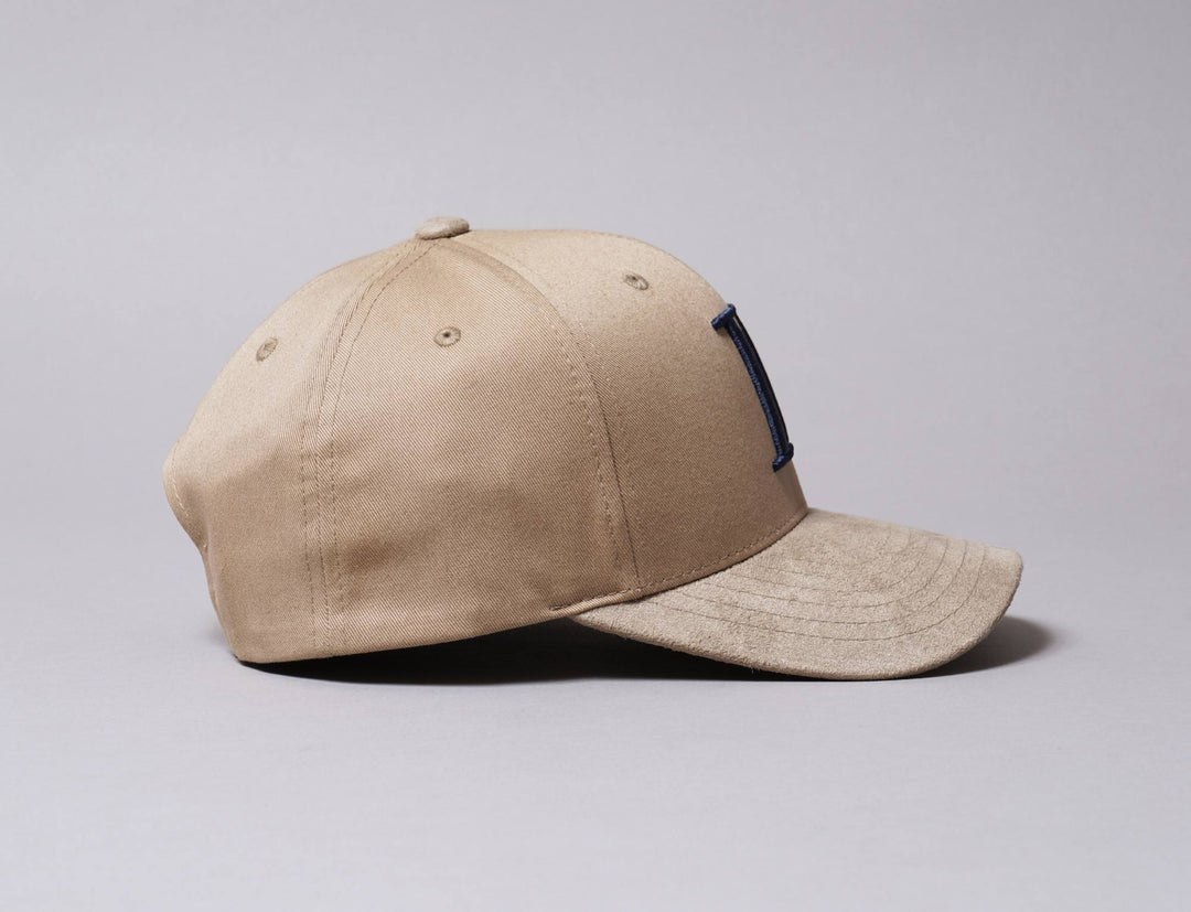 Cap Snapback Les Deux Baseball Suede II Grey Sand/Dark Navy Les Deux Snapback Cap / Beige / One Size