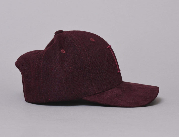 Cap Snapback Les Deux Baseball Cap Weaved Suede II Burgundy Les Deux Snapback Cap / Red / One Size