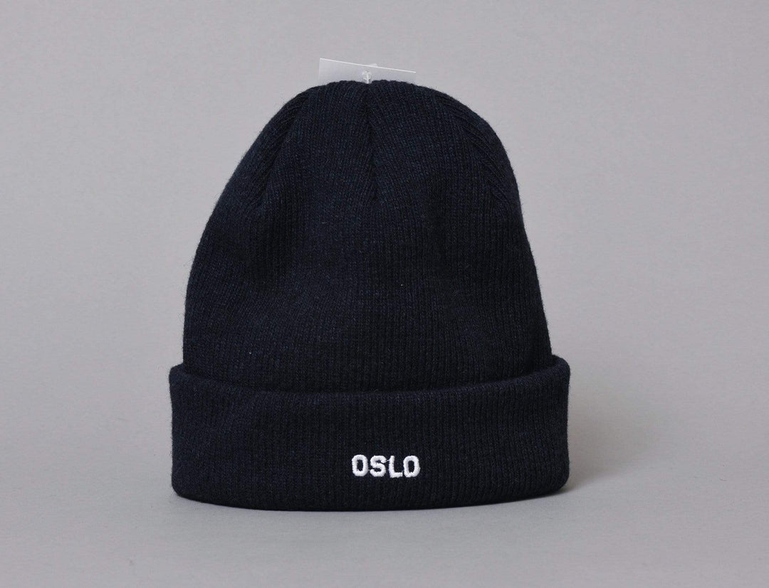 Beanie Cuff OSLO Wool Beanie Navy/White LOKK Cuff Beanie / Blue / One Size