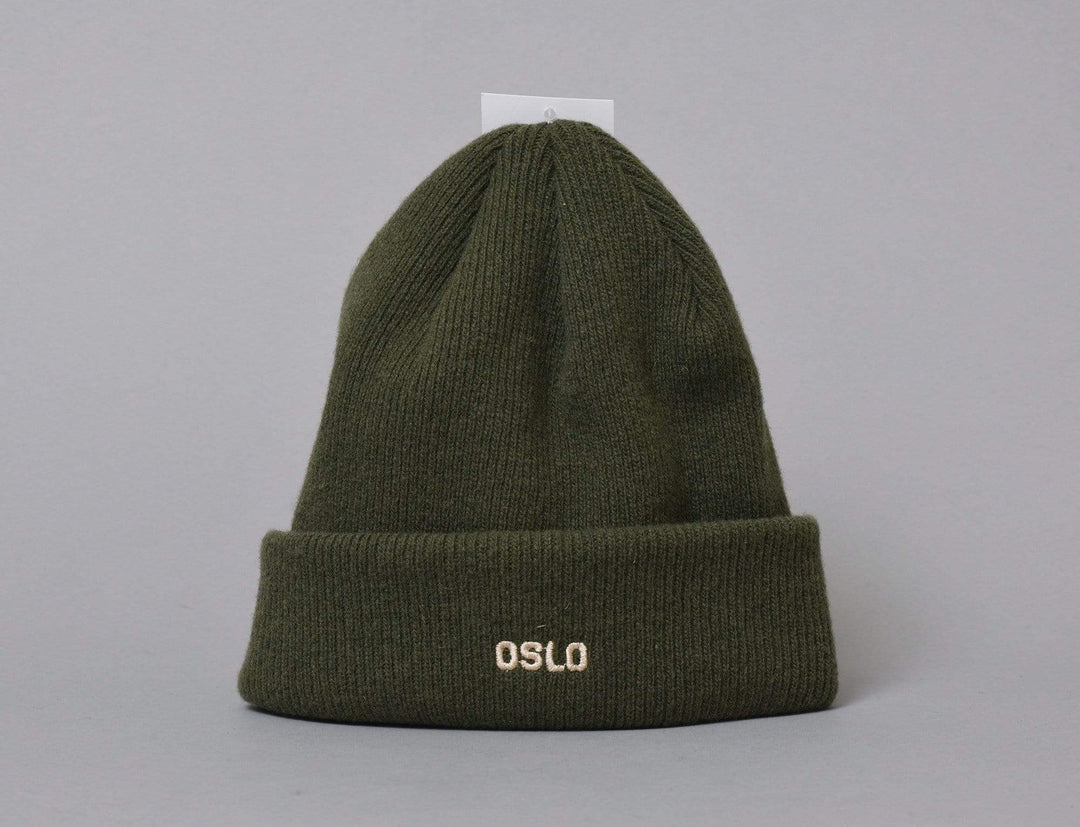 Beanie Cuff OSLO Wool Beanie Green/Wheat LOKK Cuff Beanie / Green / One Size
