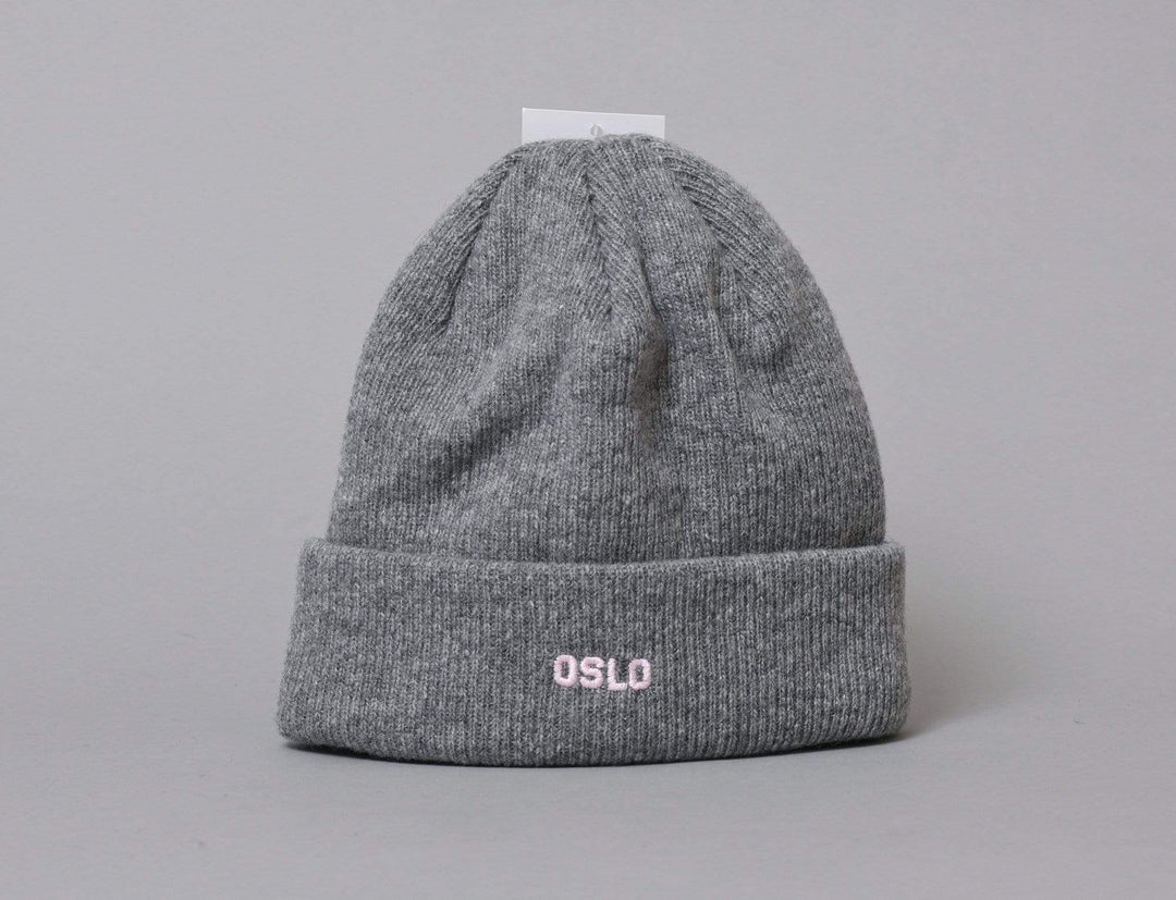 Beanie Cuff OSLO Wool Beanie Heather Grey/Pink LOKK Cuff Beanie / Grey / One Size
