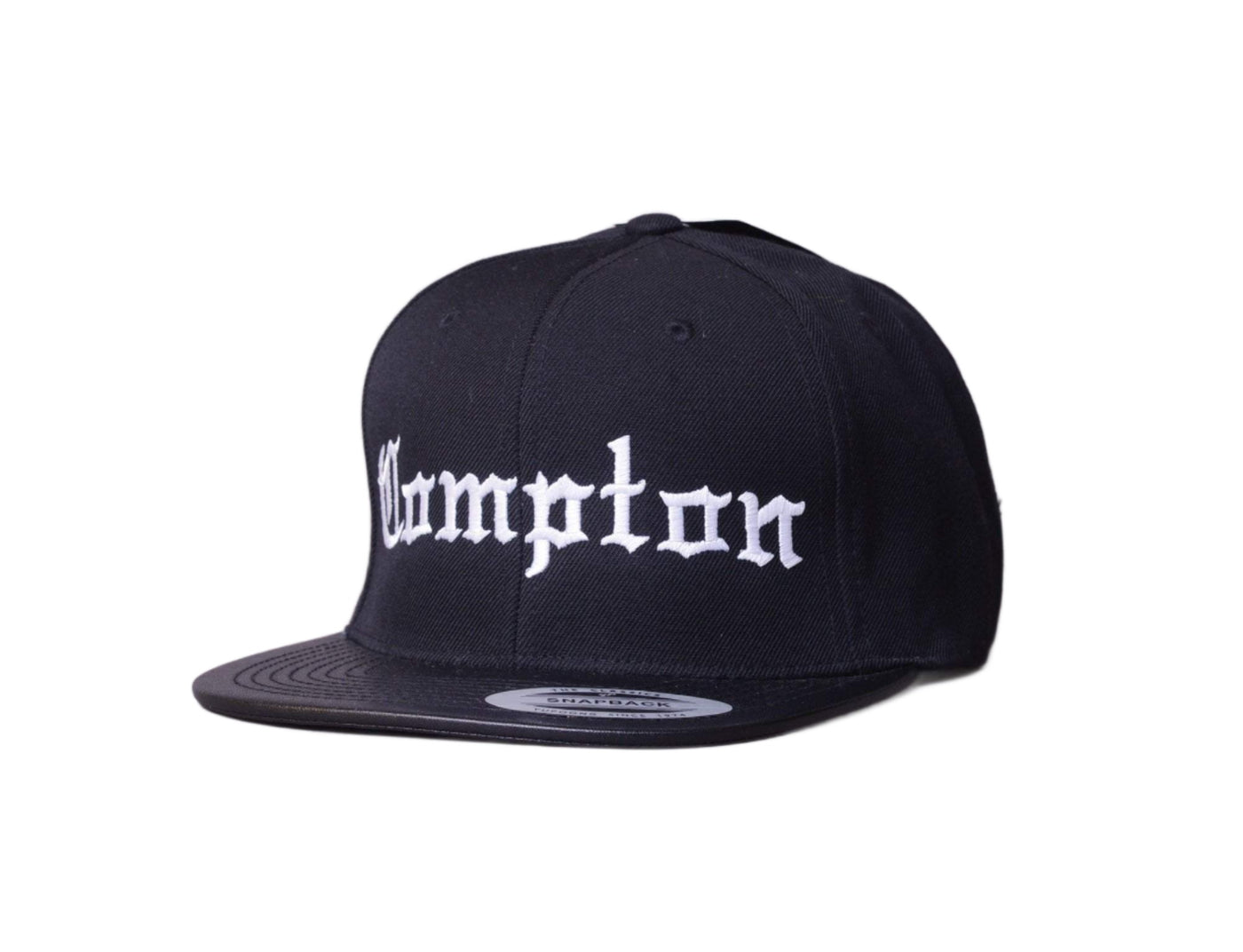 Cap Snapback Compton Black "Leather Visor" LOKK Snapback Cap / Black / One Size