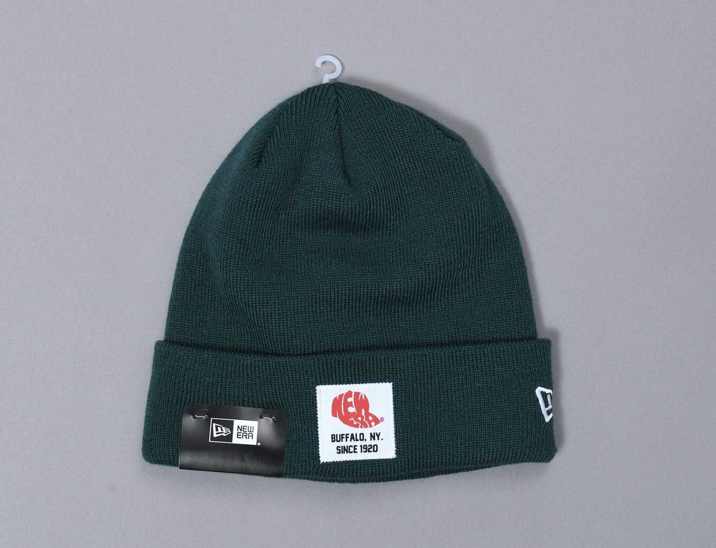 Beanie Cuff Essential Patch Knit Dark Green New Era Cuff Beanie / Green / One Size