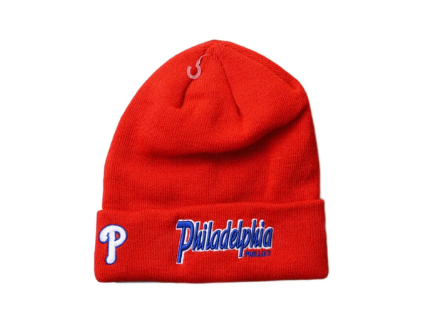 Beanie Cuff MLB Team Cuff Script Philadelphia Phillies New Era Cuff Beanie / Red / One Size