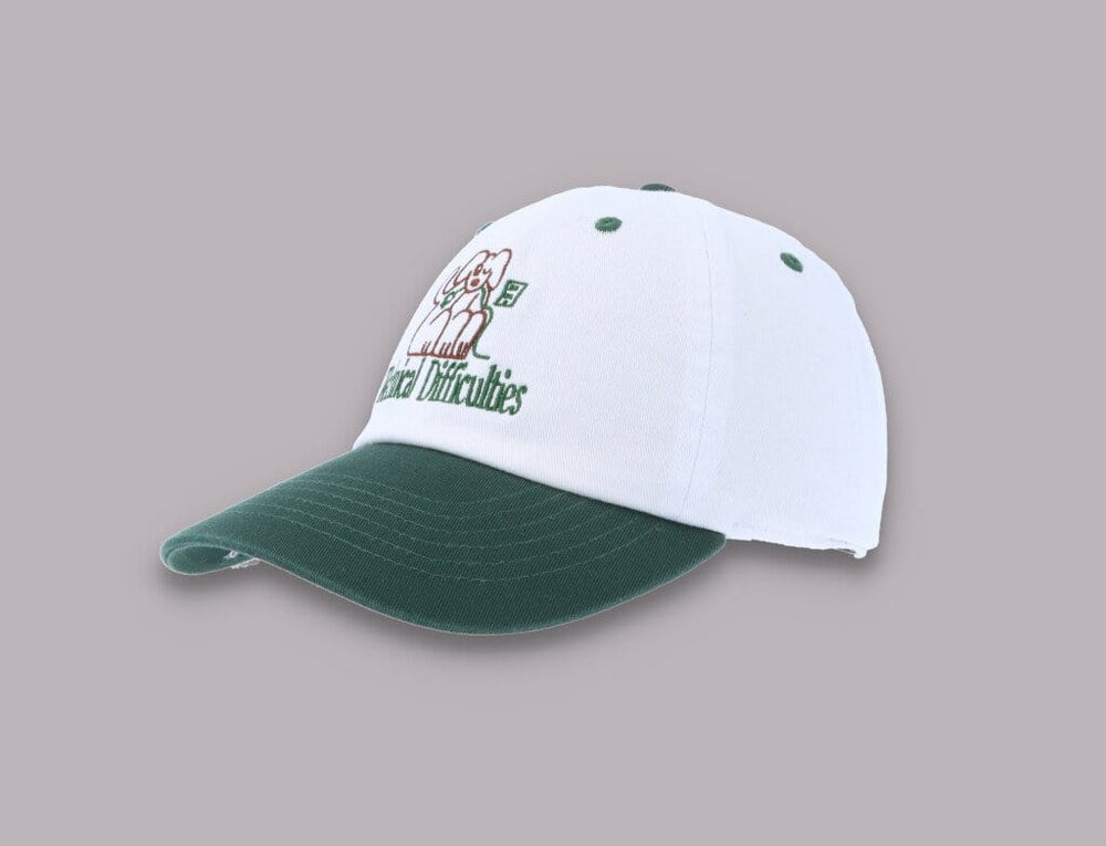 Cap Adjustable Playdude Technical Difficulties Cap White/Green Playdude Adjustable Cap / White / One Size