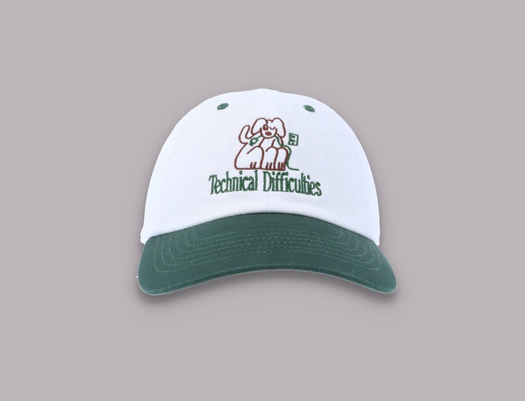Cap Adjustable Playdude Technical Difficulties Cap White/Green Playdude Adjustable Cap / White / One Size