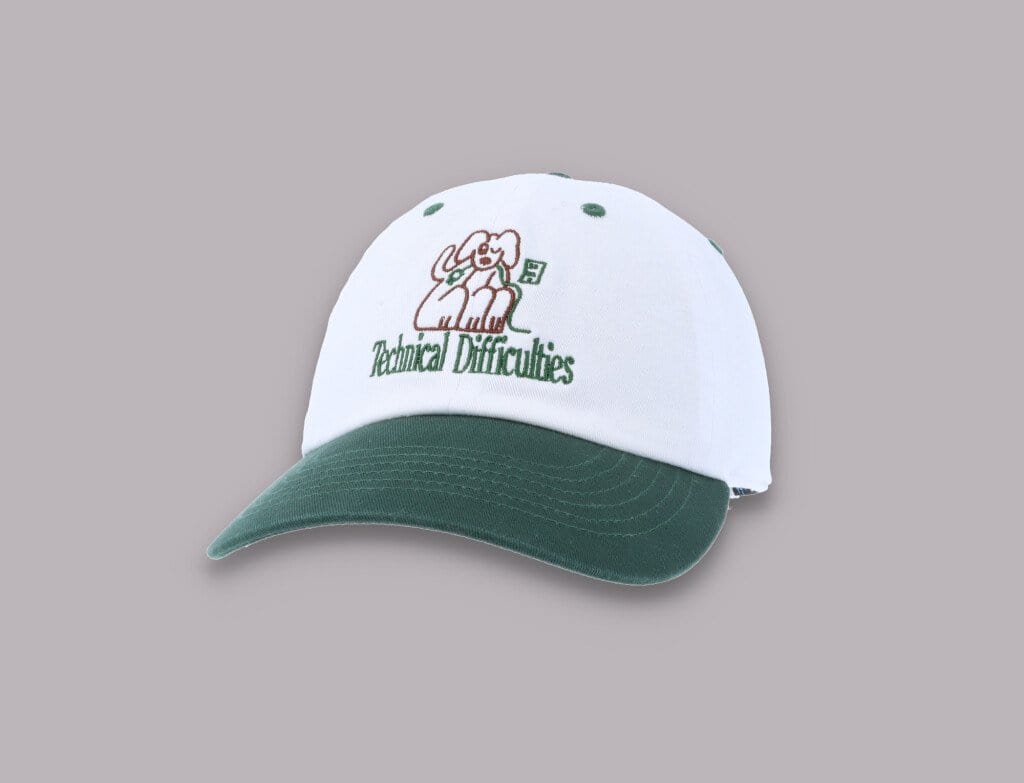 Cap Adjustable Playdude Technical Difficulties Cap White/Green Playdude Adjustable Cap / White / One Size