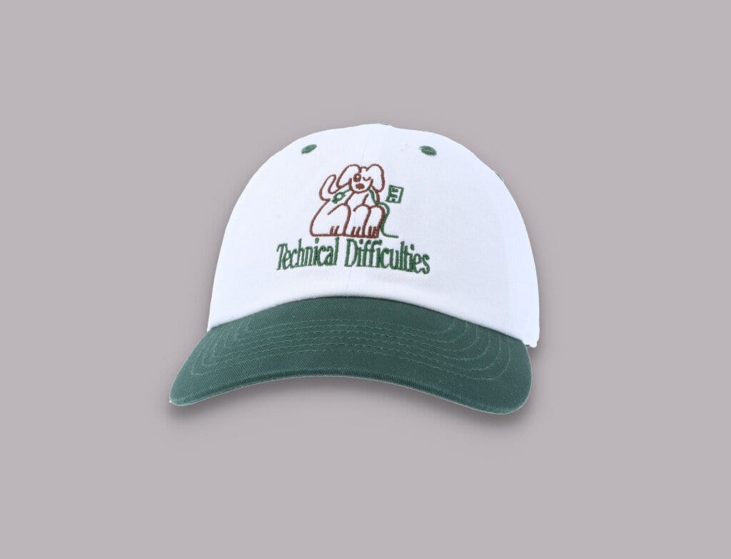 Cap Adjustable Playdude Technical Difficulties Cap White/Green Playdude Adjustable Cap / White / One Size